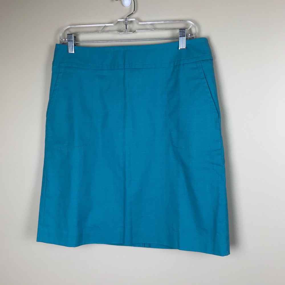 NEW Talbots Blue A-line Cotton Skirt 8